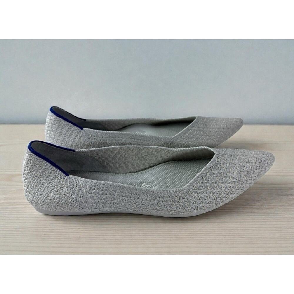 Rothy's The Point Salt Honeycomb Knit Ballet Flats Slip On Shoes Womens Size 8.5 - Picture 2 of 10